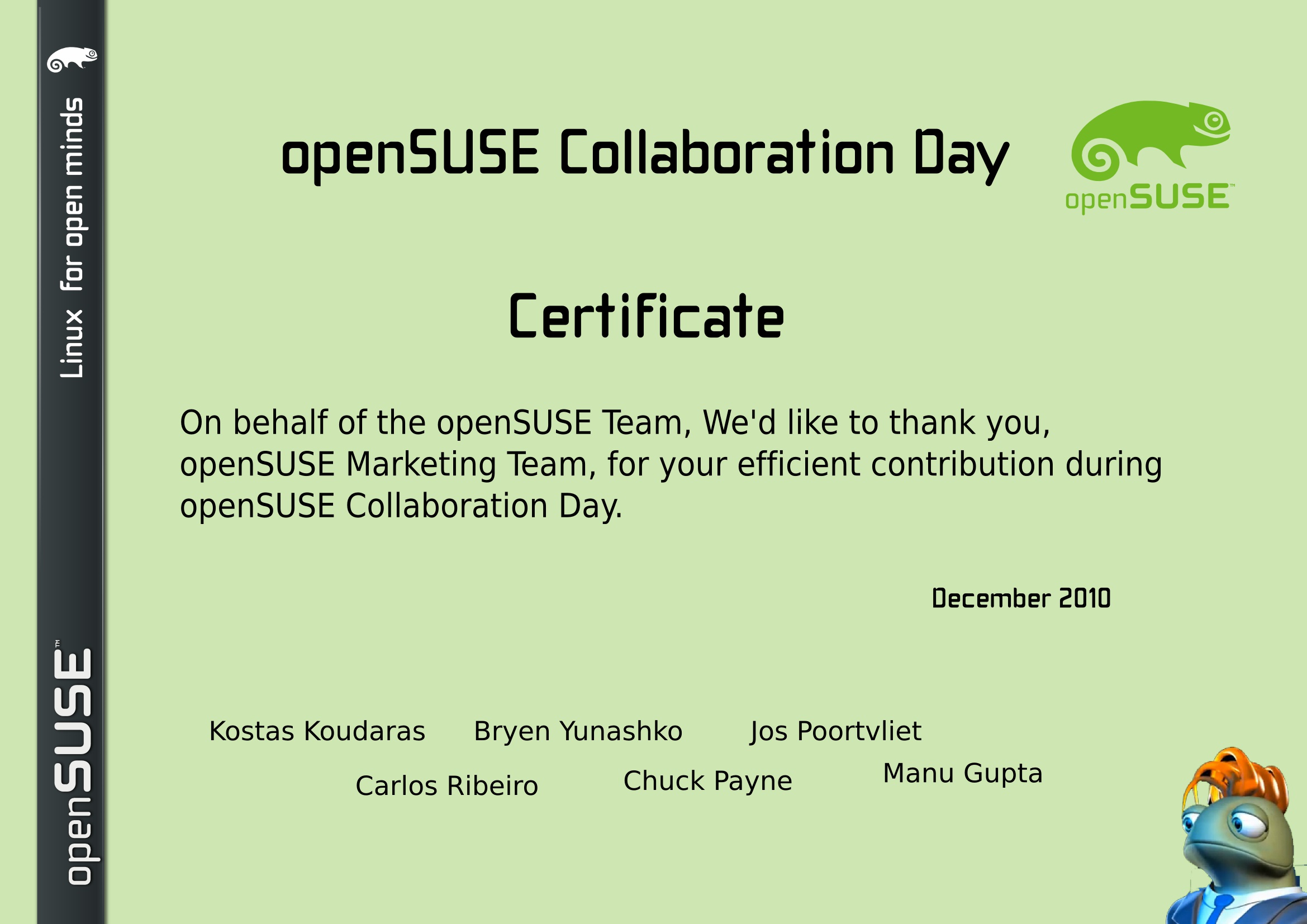 openSUSE Certificate