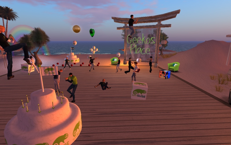 Party time on second life for openSUSE 11.4