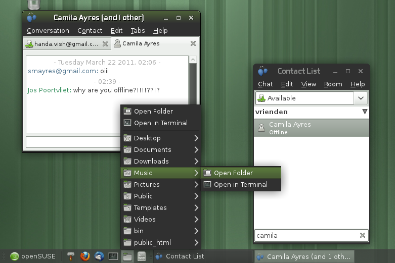 Empathy fits in very well in XFCE4