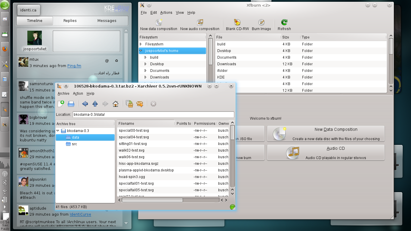 Running XFburn and Xarchiver in a Plasma Desktop